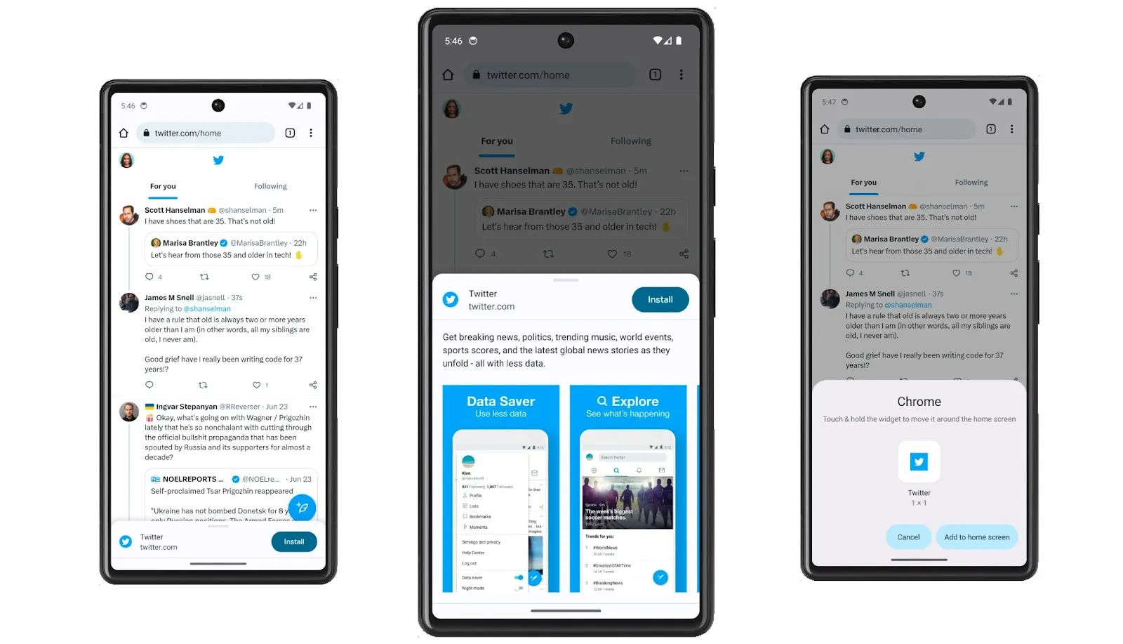 Twitter as an installable PWA