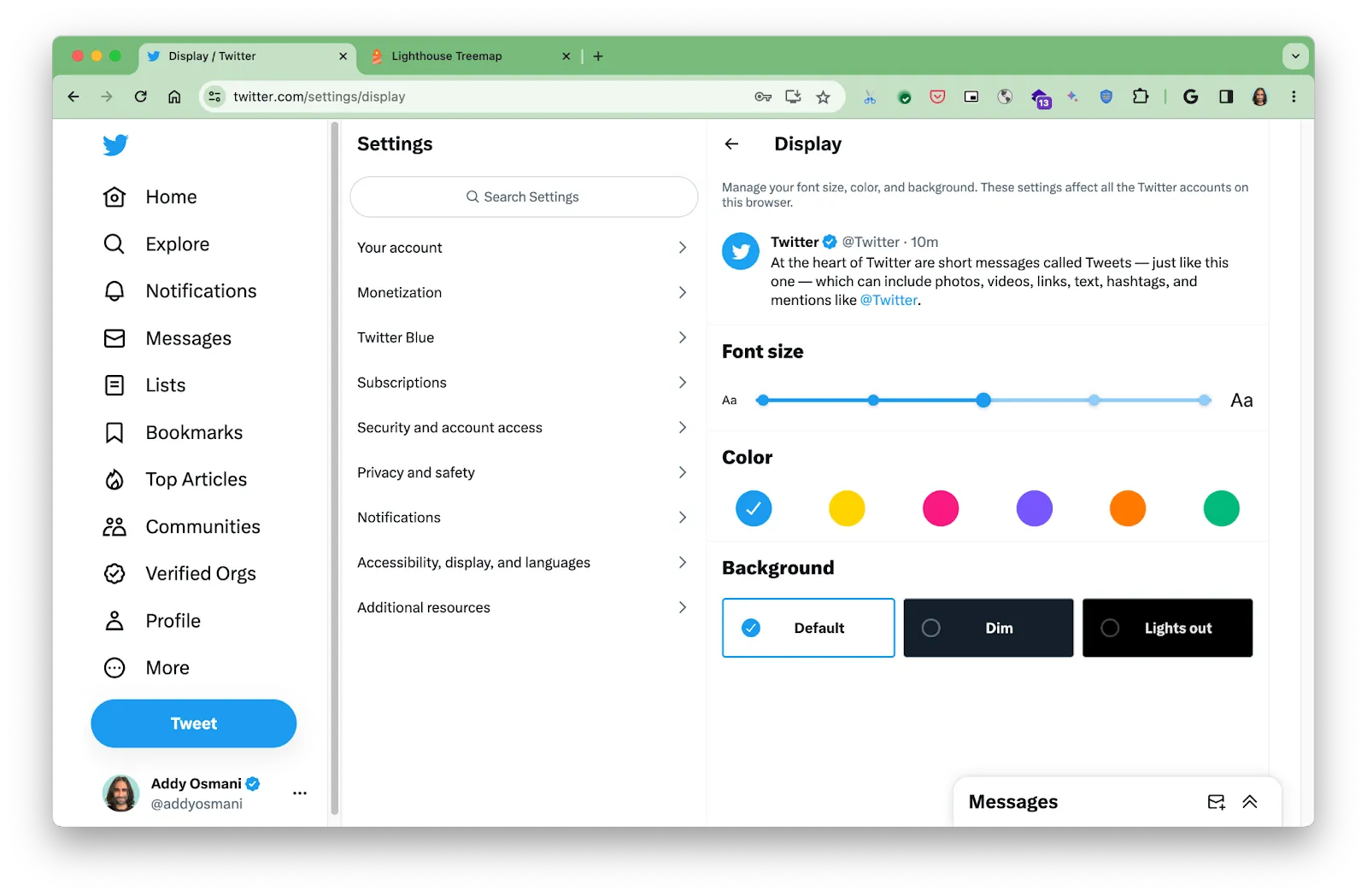 Users can also customize the font-size, colors and backgrounds in the Twitter web experience to better match their accessibility needs.